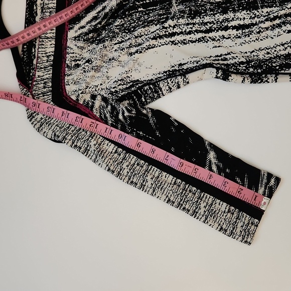 Bloomingdale's Chequer 3/4 Sleeve Black/White and Pink Detail Dress Size 4 - Picture 14 of 15